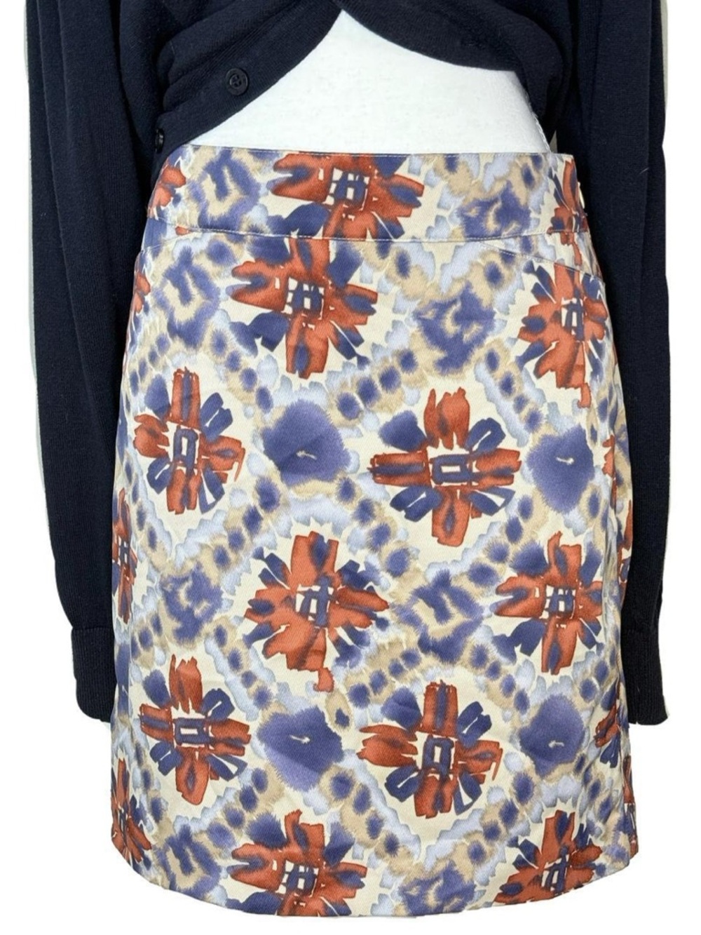 Blue Rust Floral Abstract A-Line Mini Skirt – Banana Republic